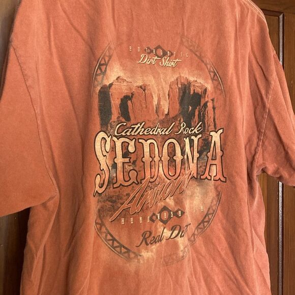 Sedona Graphic Arizona Cathedral Rock Real Dirt T-shirt Tee Shirt XL Sun Spot* - Picture 2 of 9